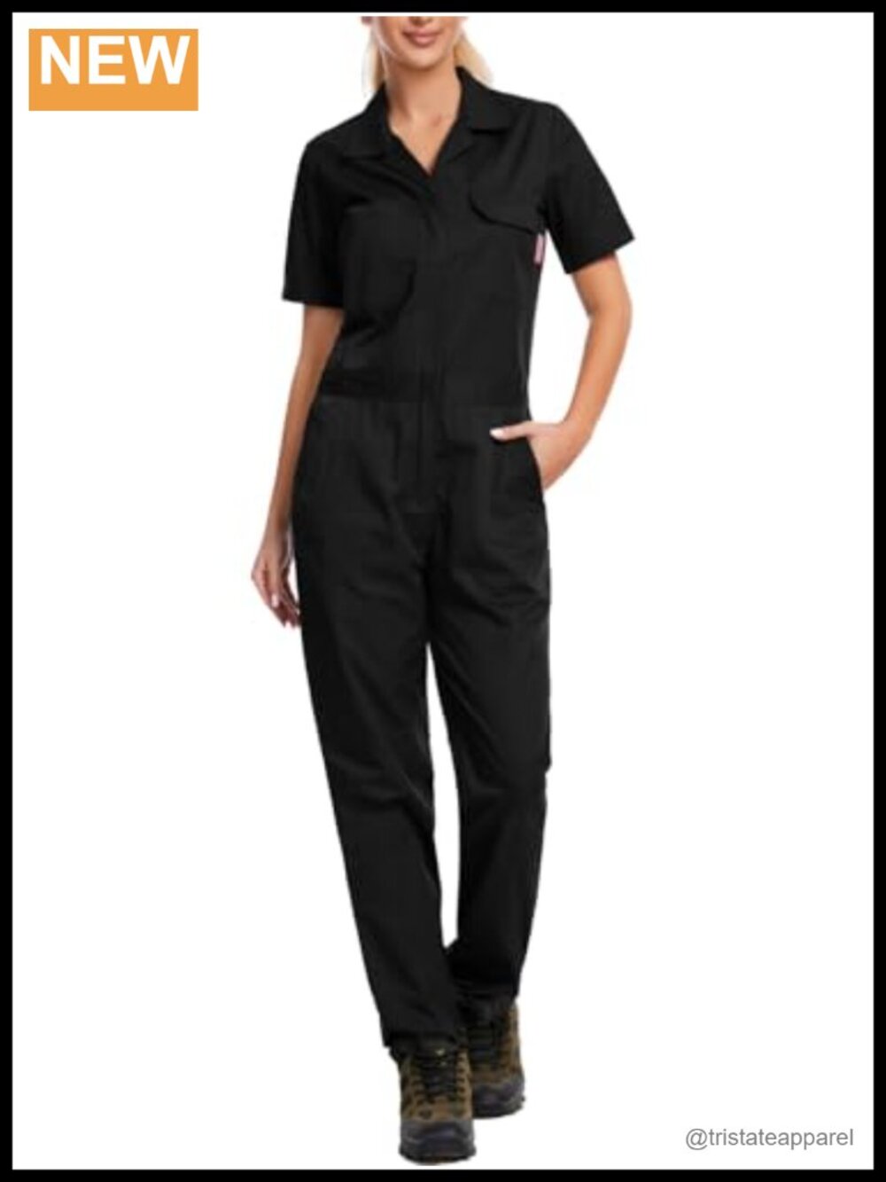 Women's Short Sleeve Coveralls Lightweight Work Jumpsuit Polycotton